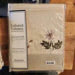 Shannon Cream Valance with Floral Design New
